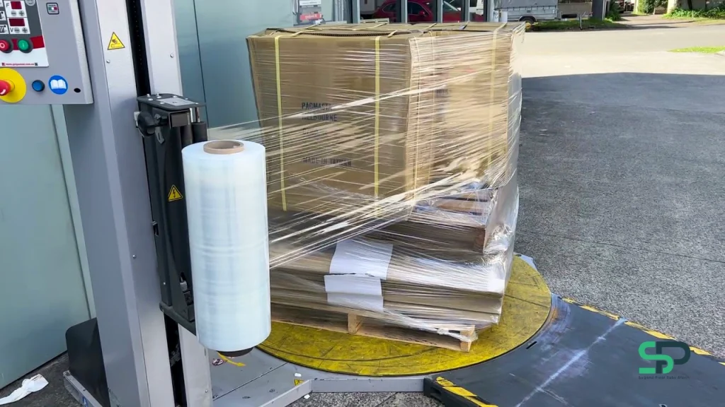 بستهبندی پالت با دستگاه اتوماتیک و فیلم استرچ مخصوص بستهبندی پالت با دستگاه اتوماتیک و فیلم استرچ مخصوص